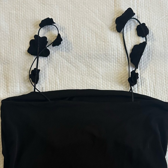 NWT💕 MUSIER PARIS Ballata Top With Flower Straps in Black Small - Picture 6 of 6